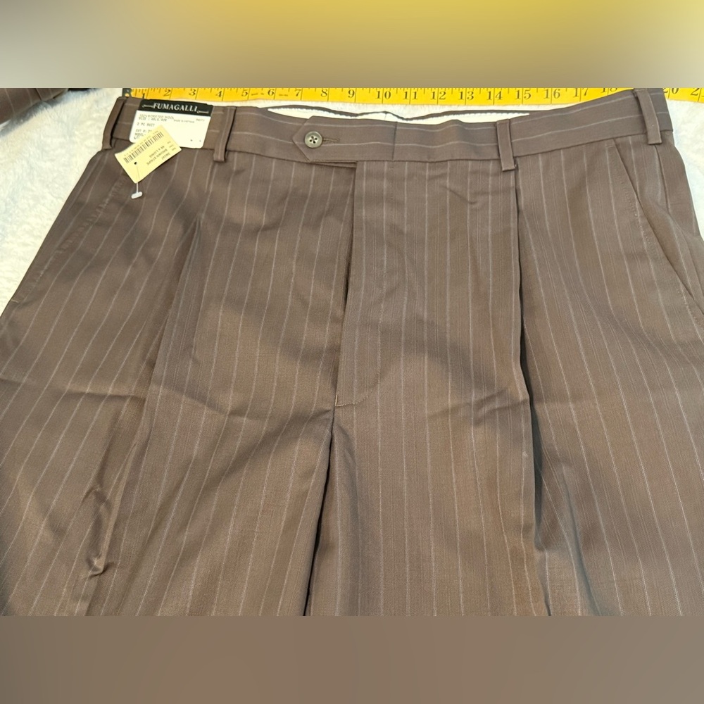 NWT Fumagalli Bryce Super Fine Worsted Wool Striped Suit Pants